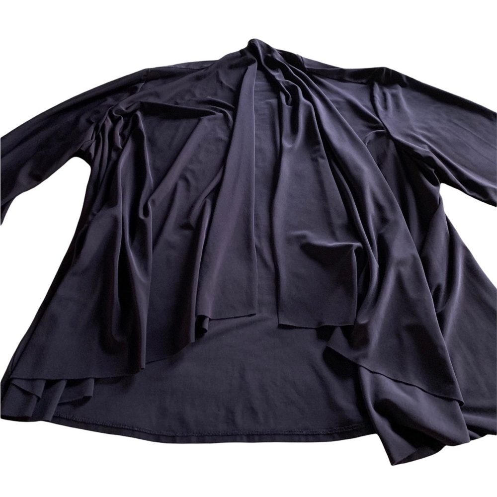 Black Waterfall Blazer with 3/4 Sleeves * Large - Picture 2 of 11